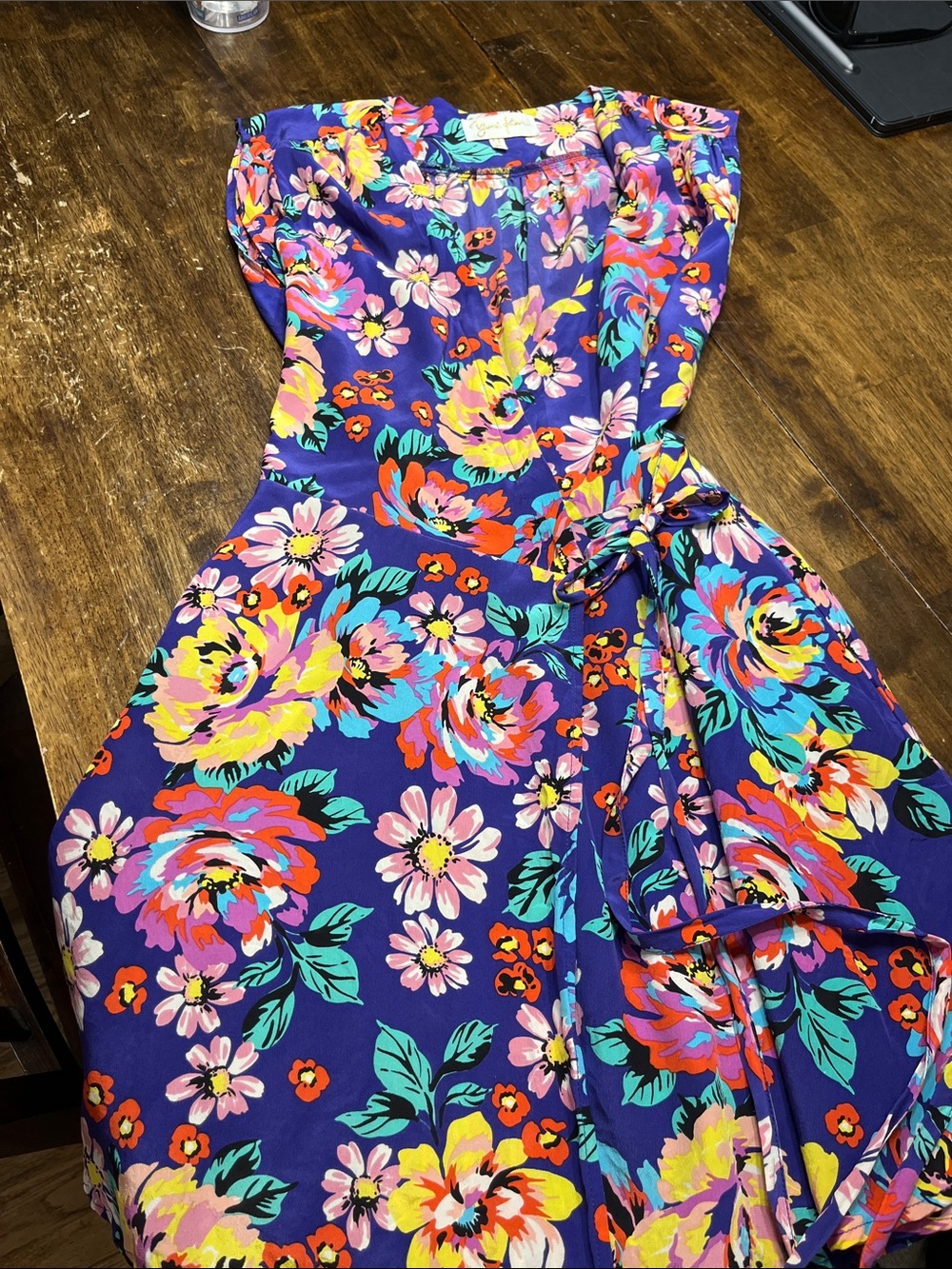 Yumi KimVibrant Floral Wrap Dress in Purple size xs
